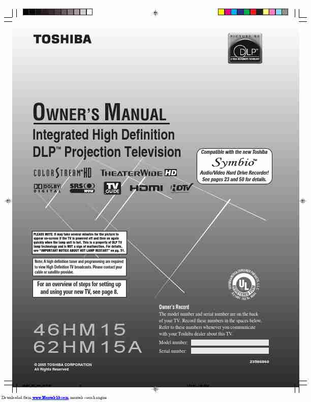 Toshiba Projection Television 62HM15A-page_pdf